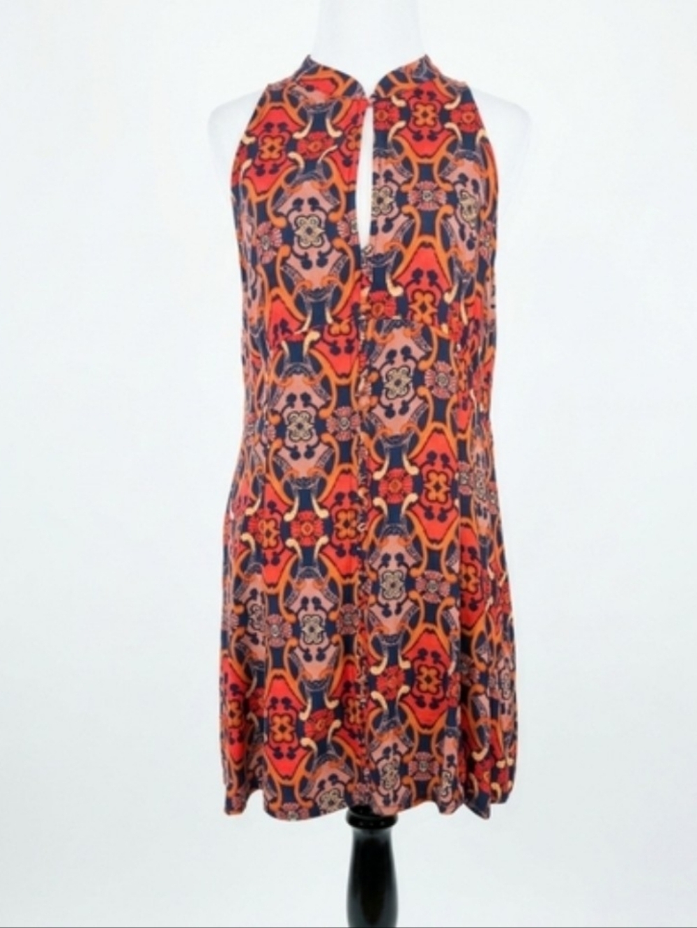 Free People Multi-color Keyhole Neckline Mini Dress/Tunic